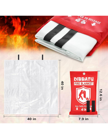 Manta contra incendios DIBBATU 2 Pack 1x1 m Rojo