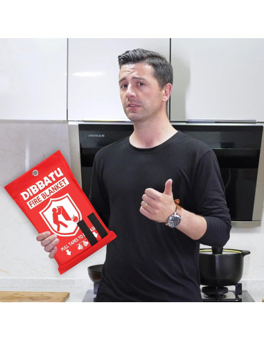 Manta contra incendios DIBBATU 2 Pack 1x1 m Rojo