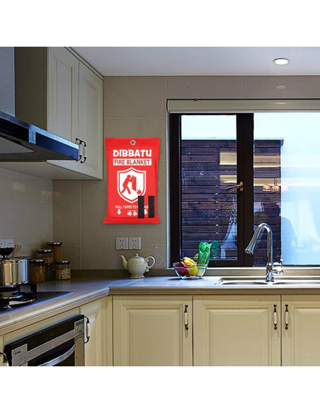 Manta contra incendios DIBBATU 2 Pack 1x1 m Rojo