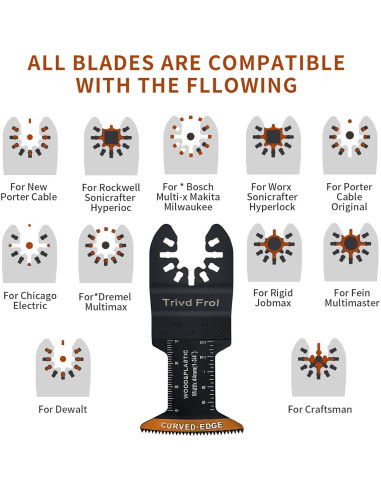 100 Piezas Cuchillas Oscilantes TrivdPro 4,45 cm Universal
