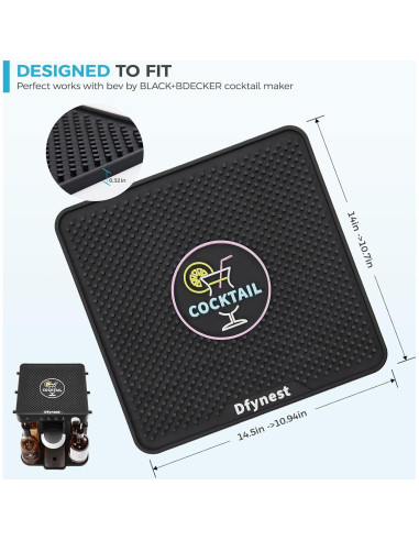 Dfynest Bar Mat para BEV Black+Decker, PVC Colorido