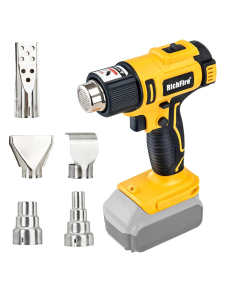 Pistola de Calor Inalámbrica RichFire 350W 300-550C 5 Boquillas