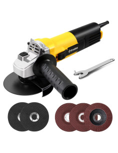 Amoladora Angular Creddux 4.5" 900W con Ruedas y Discos