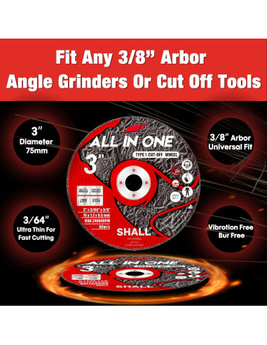 Ruedas de Corte SHALL 25 Piezas 76mm Ultra Fino