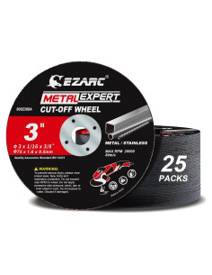 Ruedas de Corte EZARC 3" x 3/8" Paquete de 25 para Metal