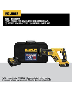 Sierra Recíproca DEWALT 20V MAX DCS367P1 Compacta Inalámbrica 2