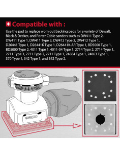 Almohadilla de Lijadora HASMX 1/4" Cuadrada 8 Agujeros 2