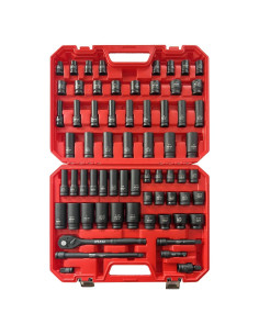 Juego de Enchufes de Impacto AMM 66 Piezas 1/2" Métrico