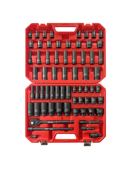 Juego de Enchufes de Impacto AMM 66 Piezas 1/2" Métrico