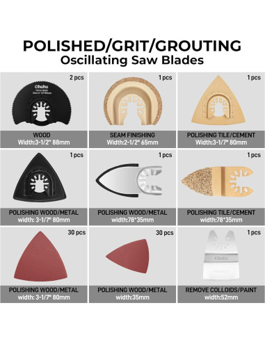 104 Piezas Cuchillas Oscilantes Ohuhu Multifuncional