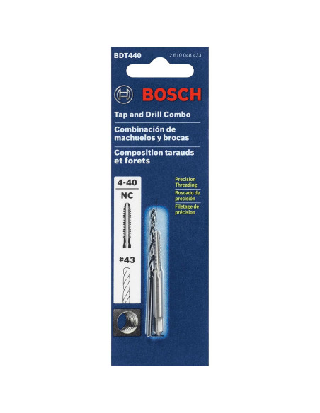Juego de Machos y Brocas BOSCH BDT440 4-40 para Metal