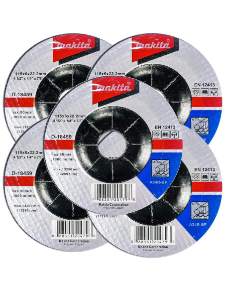 Ruedas de Esmeril Makita 5 Pack 11.43 cm para Metal