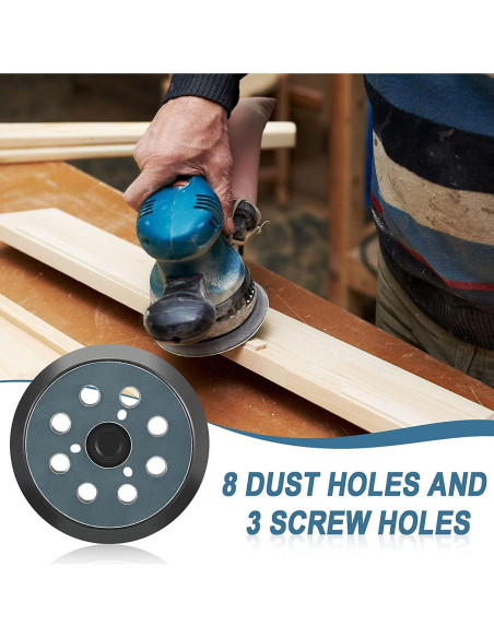 Pad de Lijadora RUIHONGV 12,7 cm 8 Agujeros Paquete de 2