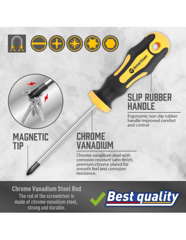 Juego de Destornilladores Magnéticos Amartisan 43 Piezas