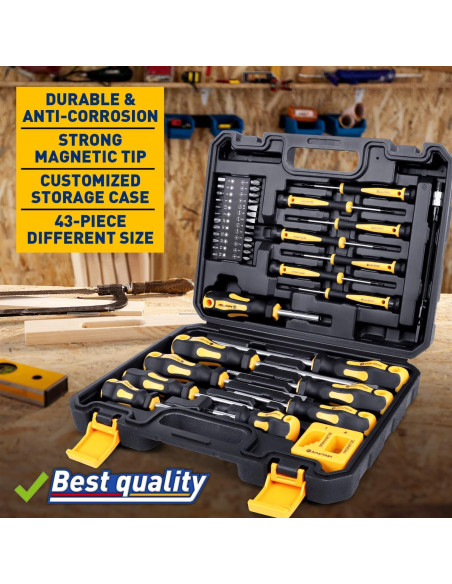Juego de Destornilladores Magnéticos Amartisan 43 Piezas