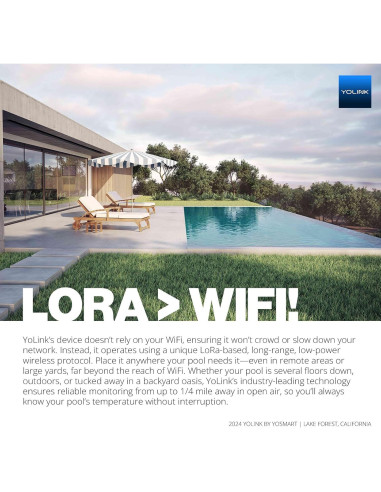 Termómetro Flotante Inteligente YoLink para Piscina 402m