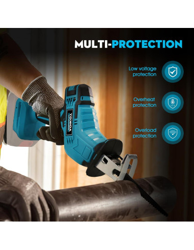 Sierra Recíproca Inalámbrica Aoikoy 18V con 4 Cuchillas