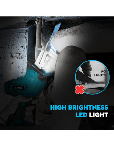 Sierra Recíproca Inalámbrica Aoikoy 18V con 4 Cuchillas