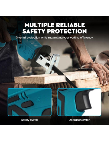 Sierra Recíproca Inalámbrica Aoikoy 18V con 4 Cuchillas