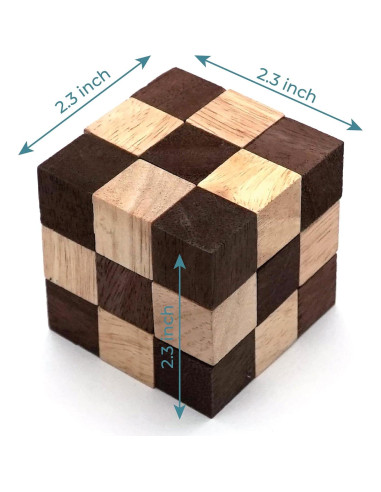 Cubo de Rompecabezas de Serpiente BSIRI Madera 3D 15.24 cm