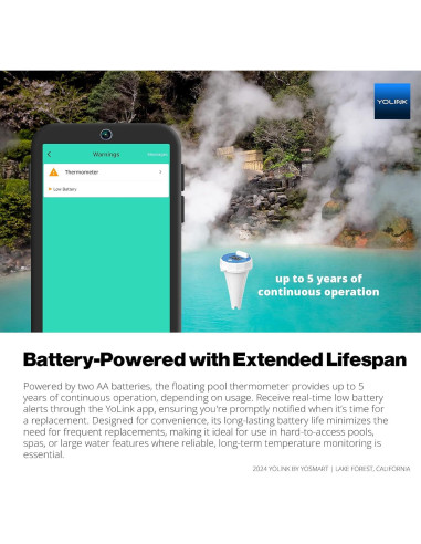 Termómetro Flotante Inteligente YoLink para Piscina 402m