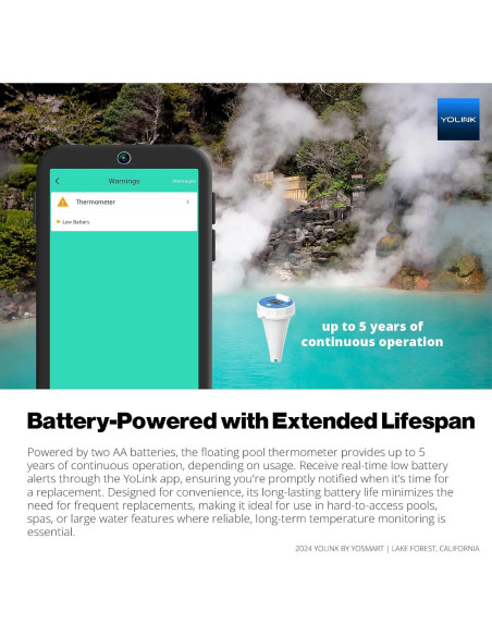 Termómetro Flotante Inteligente YoLink para Piscina 402m