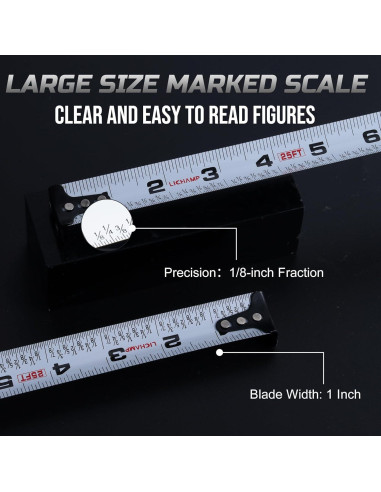 Cinta Métrica Lichamp 7.62m Magnética 6 Unidades