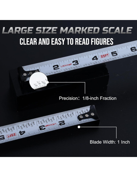 Cinta Métrica Lichamp 7.62m Magnética 6 Unidades