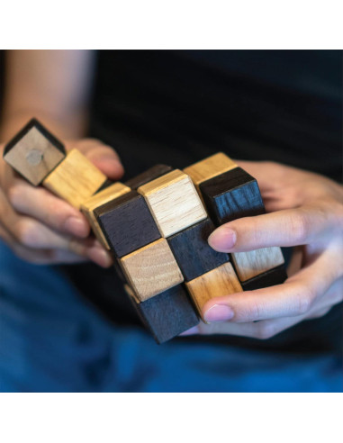 Cubo de Rompecabezas de Serpiente BSIRI Madera 3D 15.24 cm