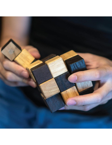 Cubo de Rompecabezas de Serpiente BSIRI Madera 3D 15.24 cm