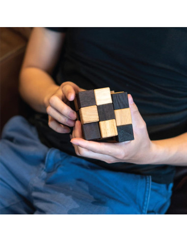Cubo de Rompecabezas de Serpiente BSIRI Madera 3D 15.24 cm