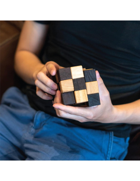Cubo de Rompecabezas de Serpiente BSIRI Madera 3D 15.24 cm