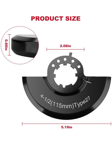 Protector de Rueda Amoladora VIDABTE 43-54-0155 Compatible