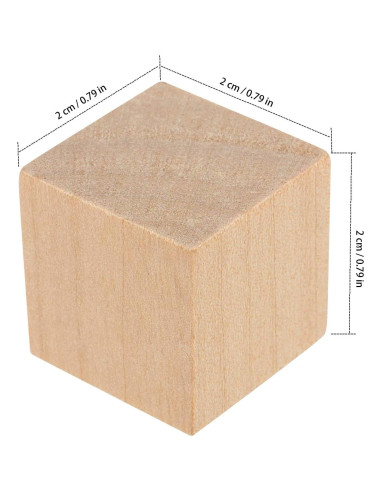 800 Cubos de Madera Natural ZEONHAK 1.9 cm para Manualidades