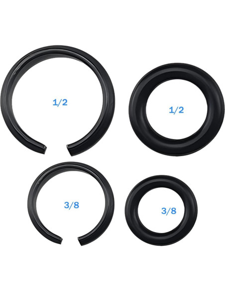 10 Juegos Anillos Retención Llave Impacto 3/8" y 1/2" Bizhala