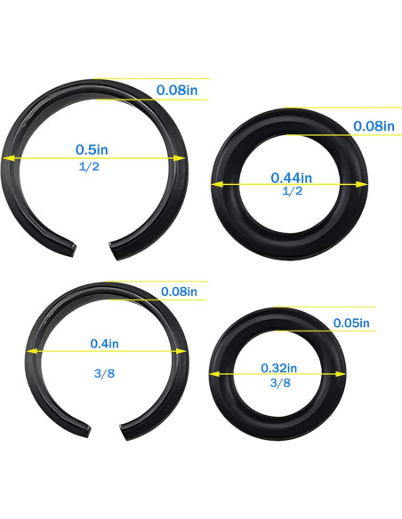 10 Juegos Anillos Retención Llave Impacto 3/8" y 1/2" Bizhala