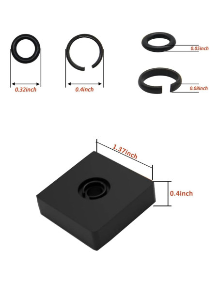 12 Clips de Anillo de Retención TALSWIF 3/8" con O-Ring