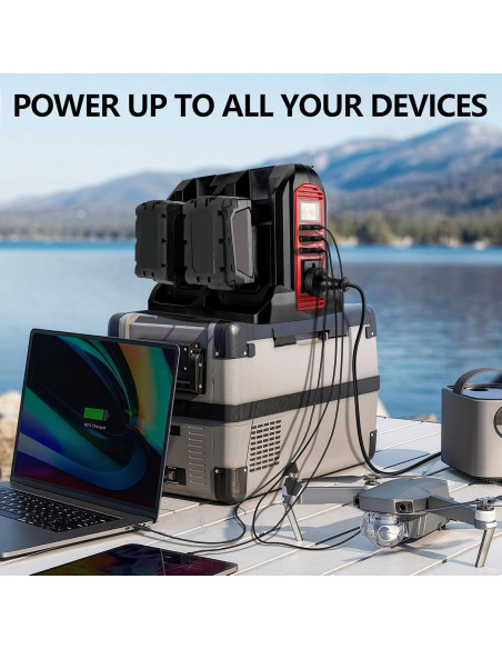 Inversor de Potencia WaxPar 350W 4 Puertos 20V a 110V