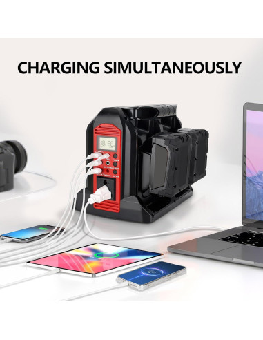 Inversor de Potencia WaxPar 350W 4 Puertos 20V a 110V