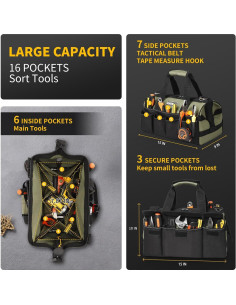 Bolsa de Herramientas Kurznoch 38 cm 16 Bolsillos Impermeable 2