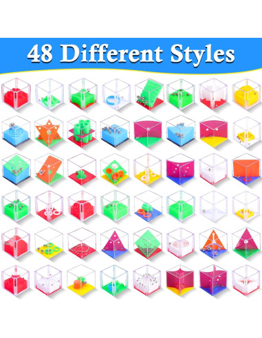 48 Piezas Cubos de Laberinto Dyrfolm para Niños y Adultos