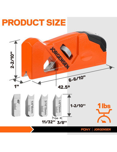Plano de Chaflán JORGENSEN 4 Cabezas Corte Manual 0,50 kg