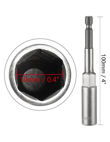 Conjunto de Tuercas uxcell 10mm 3 Pcs Hexagonal 100mm