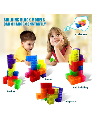 Bloques de Construcción Magnéticos OUXIA 3D Set de 7 Colores