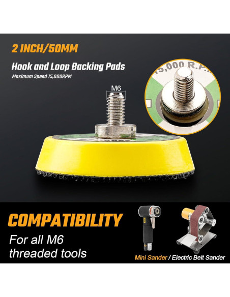 Almohadillas de Respaldo 2" M6 SHUQIU para Lijadora Orbital