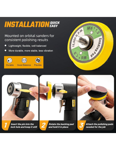 Almohadillas de Respaldo 2" M6 SHUQIU para Lijadora Orbital