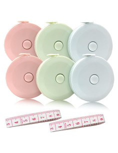 6 Paquetes de Cinta Métrica Retráctil Smaring 150 cm Doble Escala