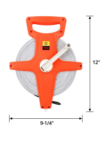 Cinta Métrica QWORK 100m Doble Cara Ergonómica Naranja