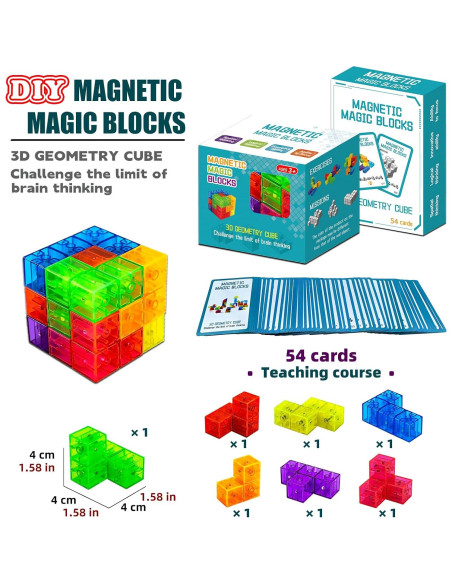 Bloques de Construcción Magnéticos OUXIA 3D Set de 7 Colores
