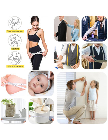 Cinta Métrica Cutegogo 1,5 m Retráctil Doble Cara